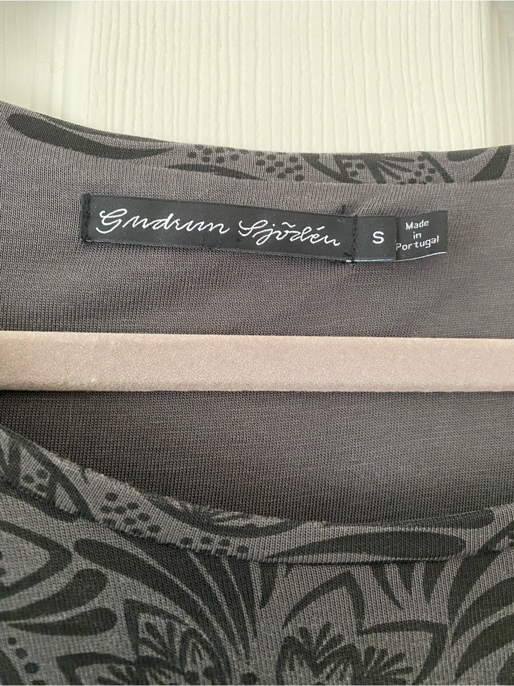 Gudrun Sjoden Kalejdoskop Lyocell Bell Sleeve Tunic Dress Floral Black Gray Sz S - Picture 4 of 7